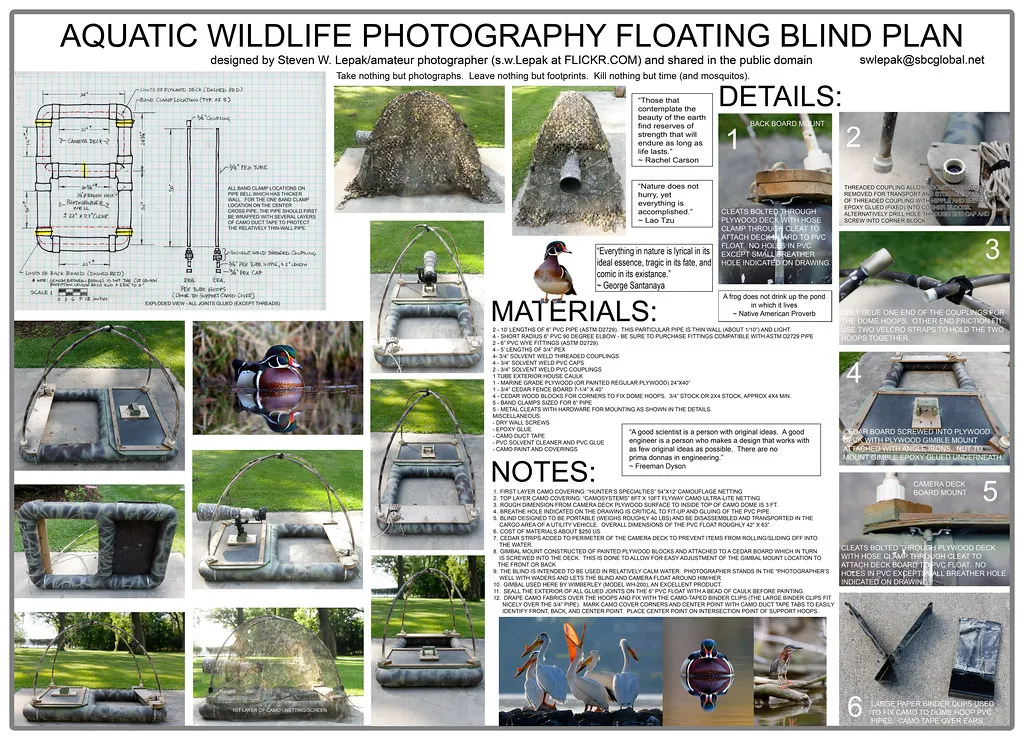 Aquatic Wildlife Photography Floating Blind Plan