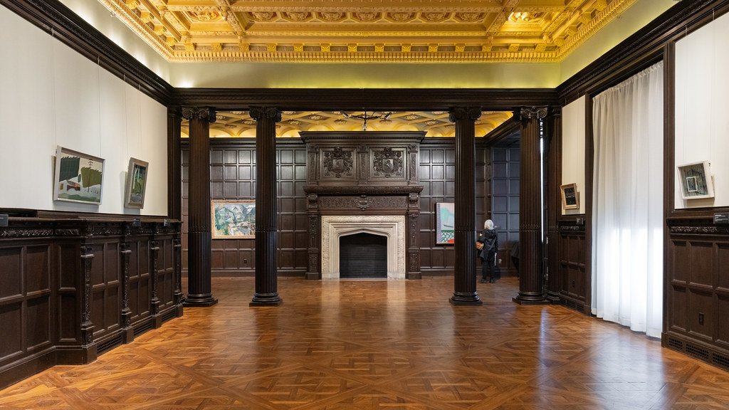 Beaux-Arts Fireplace Gallery with Golden Ceiling at The Phillips Collection