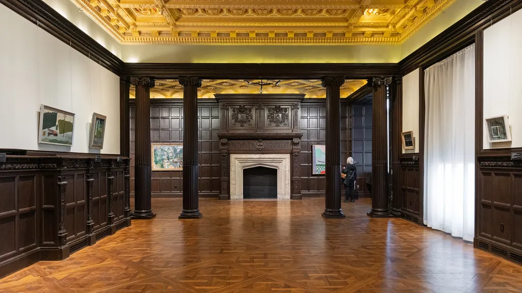Beaux-Arts Fireplace Gallery with Golden Ceiling at The Phillips Collection