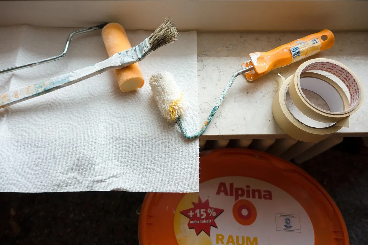 renovate, painting work, painting, to brush, work, colour, renovation, roller, ink roller, paint brush, craft, painter's tape