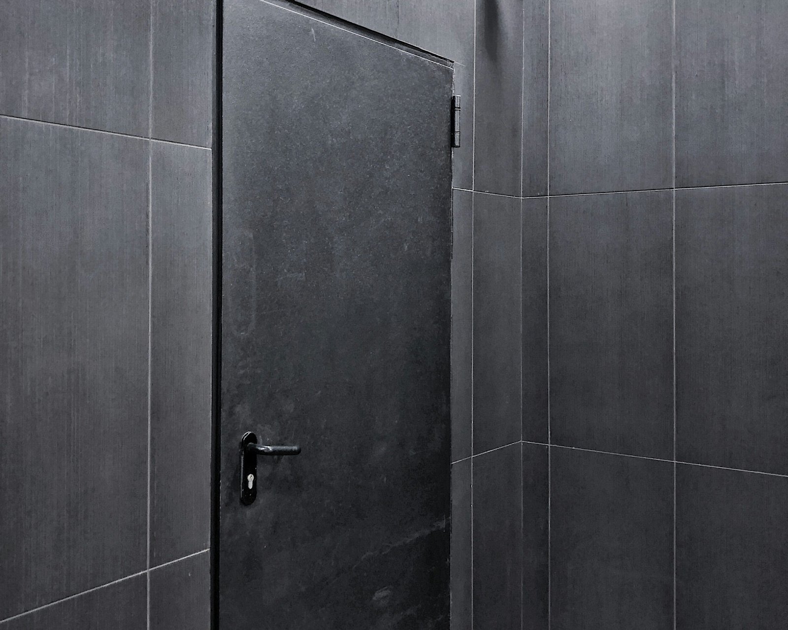 closed black door