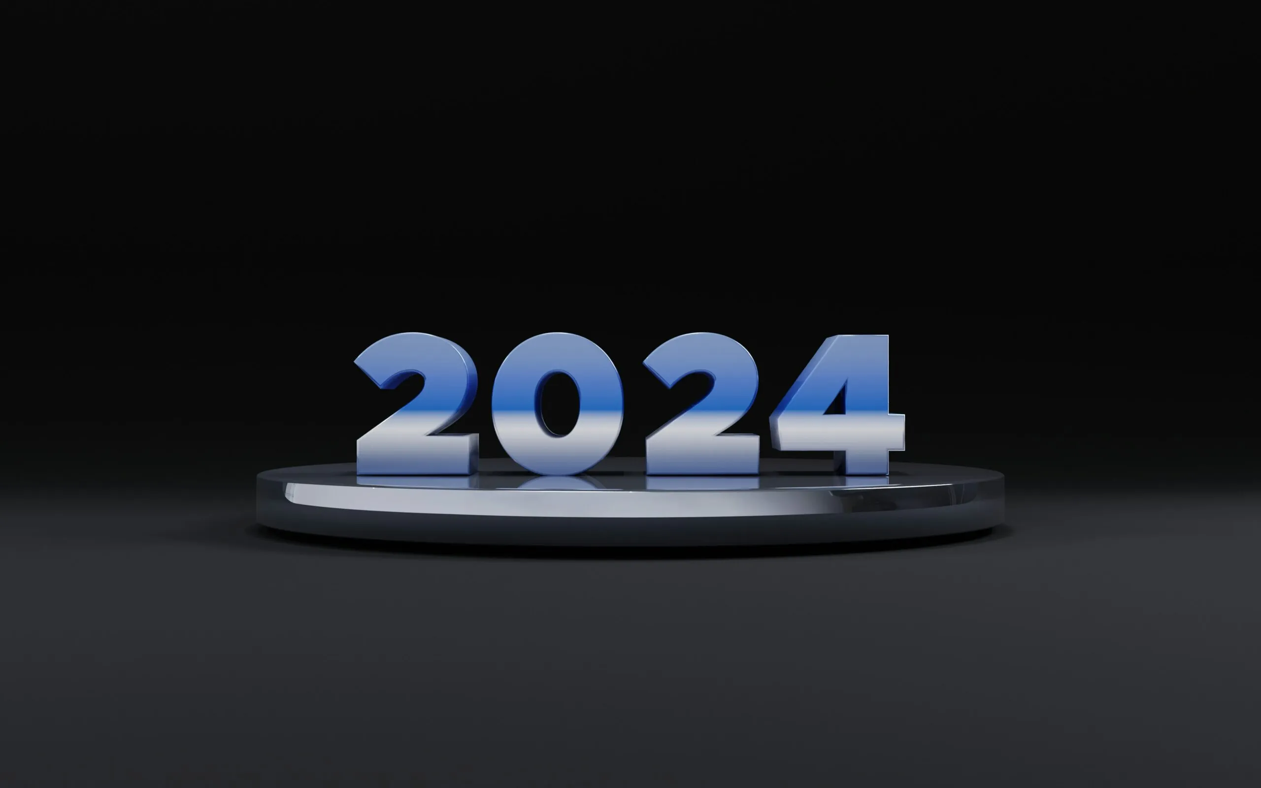 a white and blue sign that reads 2024