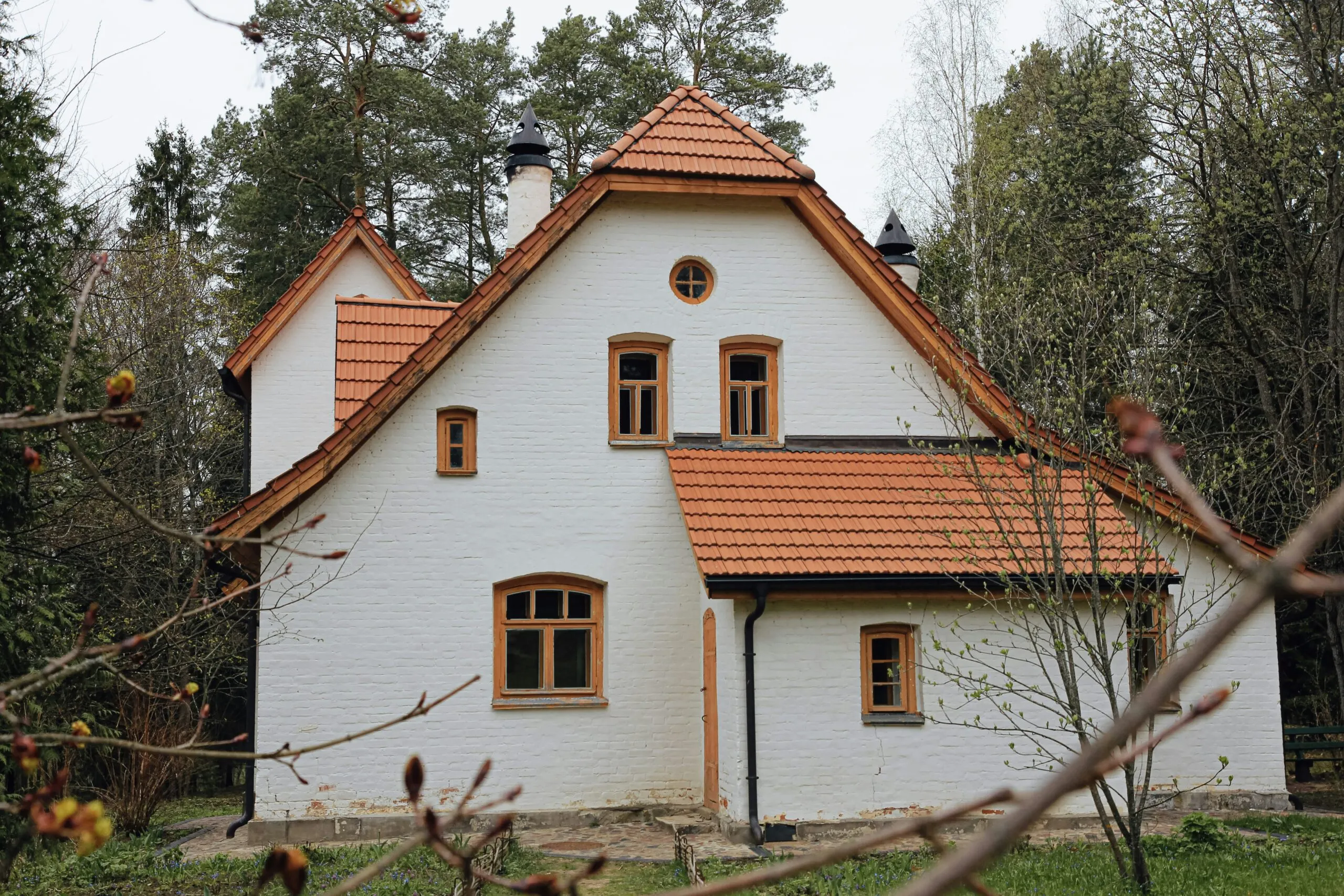white and brown concrete house
