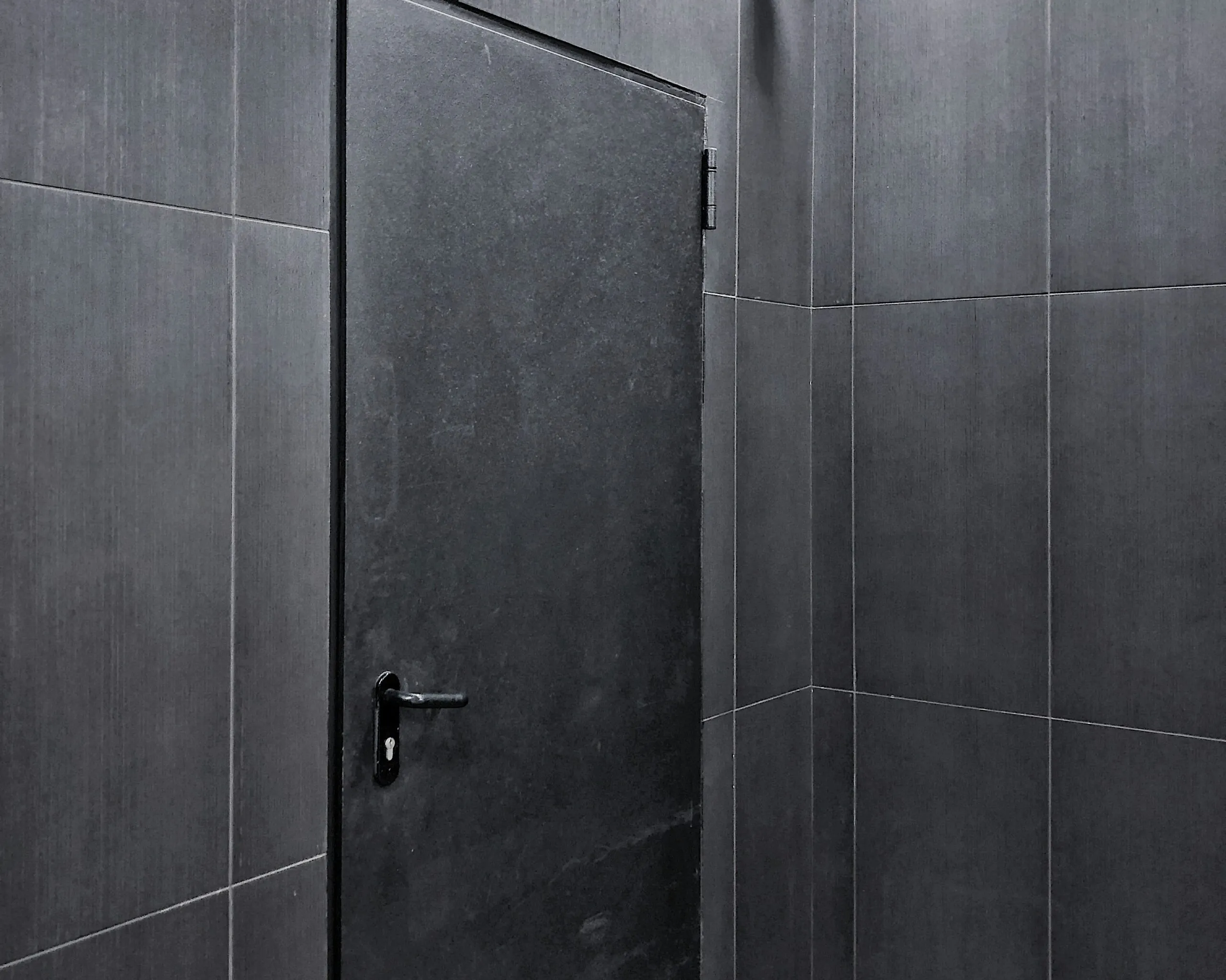 closed black door