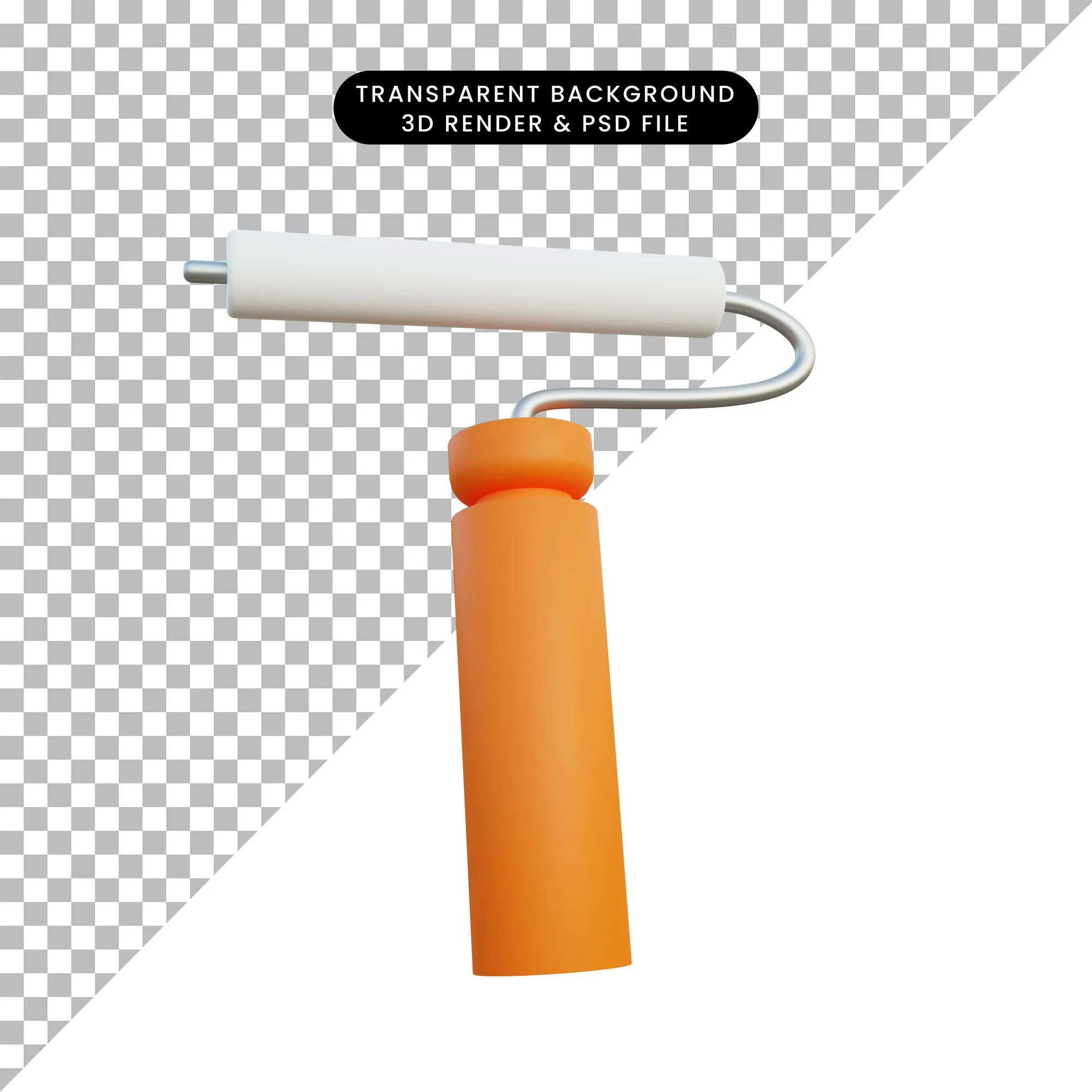 3d illustration simple object wall painting tools