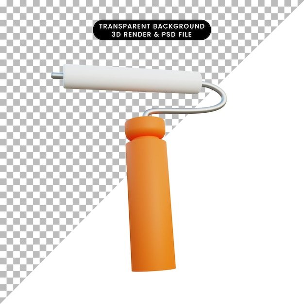 3d illustration simple object wall painting tools