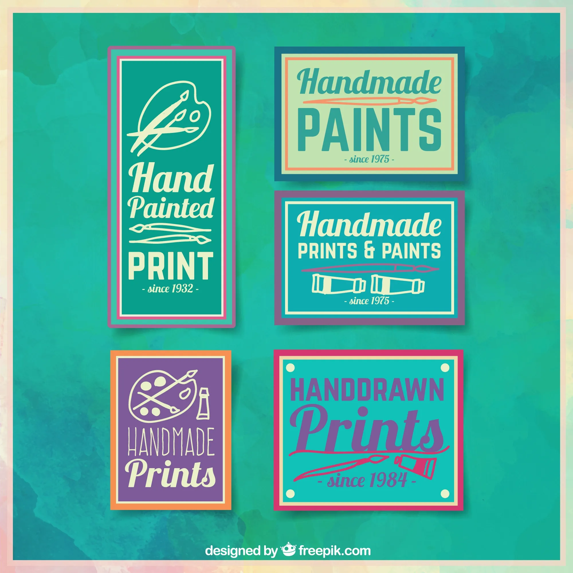 Craft vintage badges set