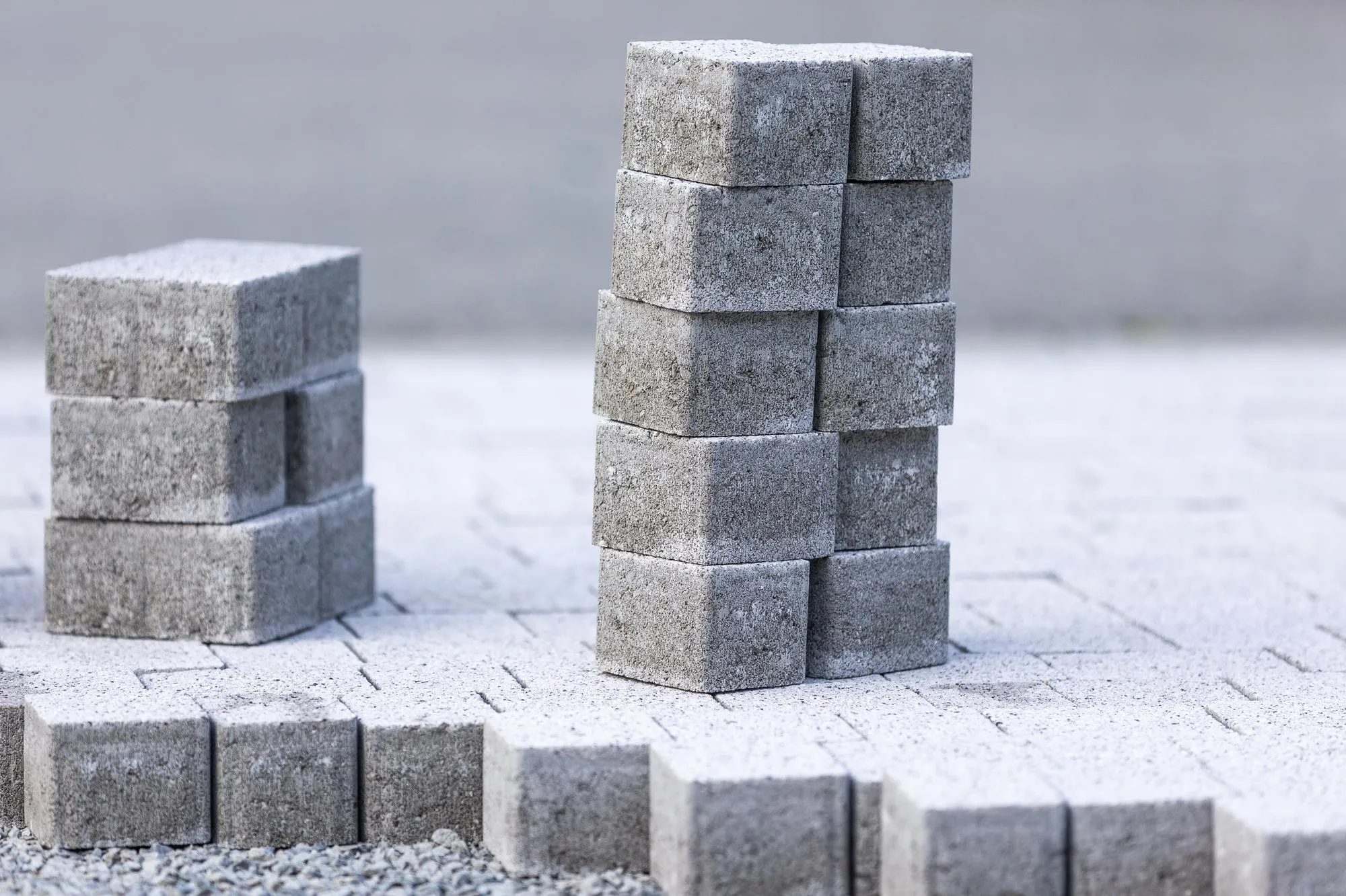 Detail to concrete blocks for new pavement building concept