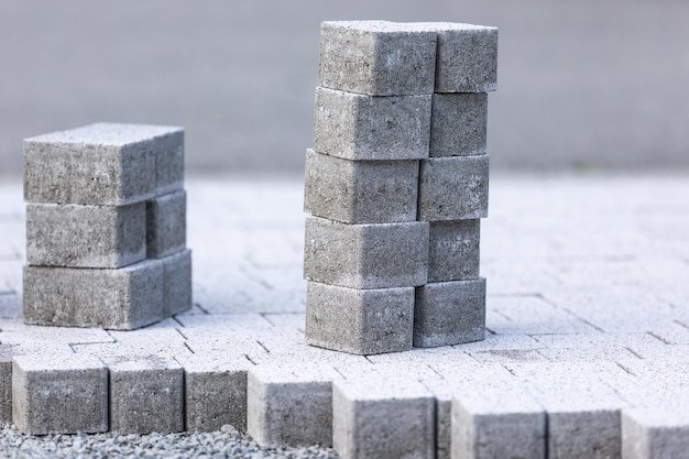 Detail to concrete blocks for new pavement building concept