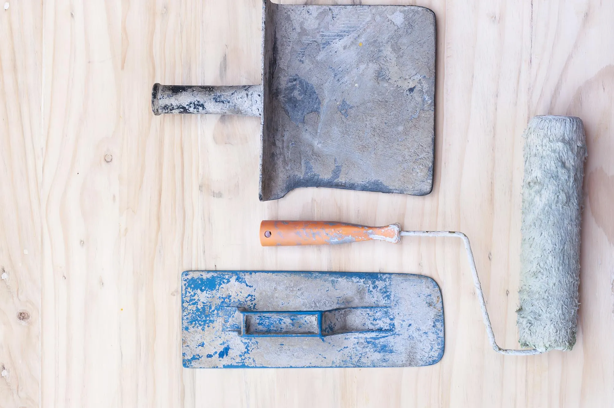 Directly above shot of work tools on table