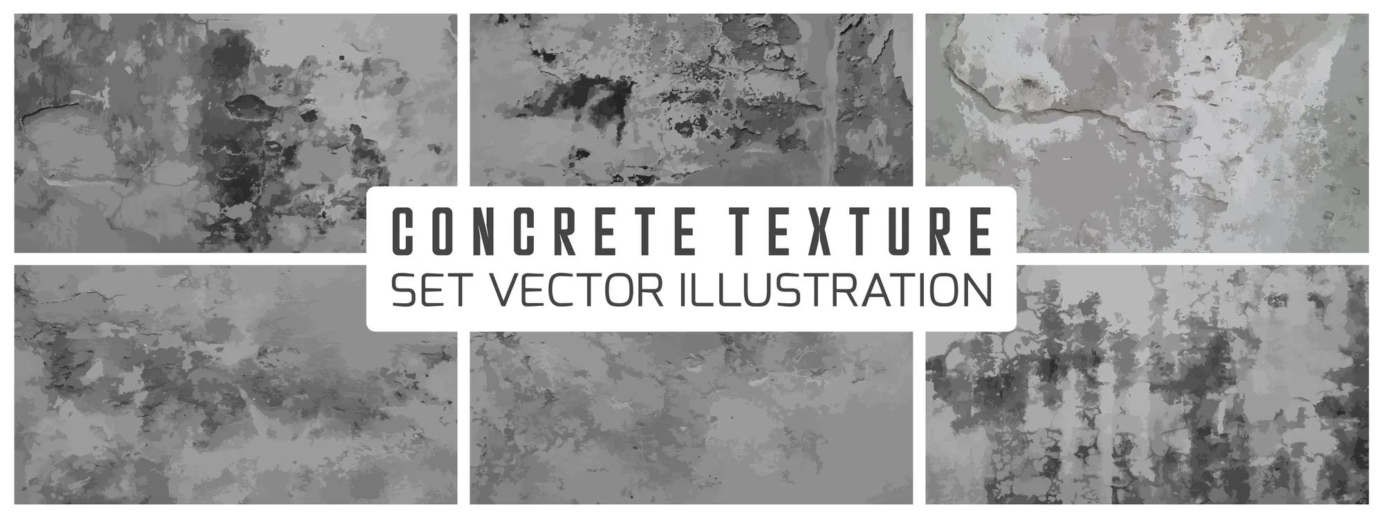 Dirty cement Grunge Textures Vector Set Concrete wall background vector illustration