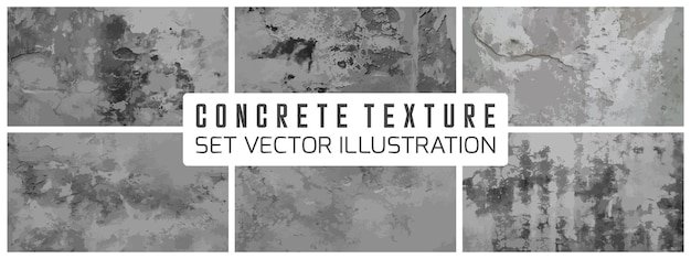 Dirty cement Grunge Textures Vector Set Concrete wall background vector illustration