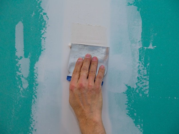 drywall hydrophobic plasterboard trowel plastering seam