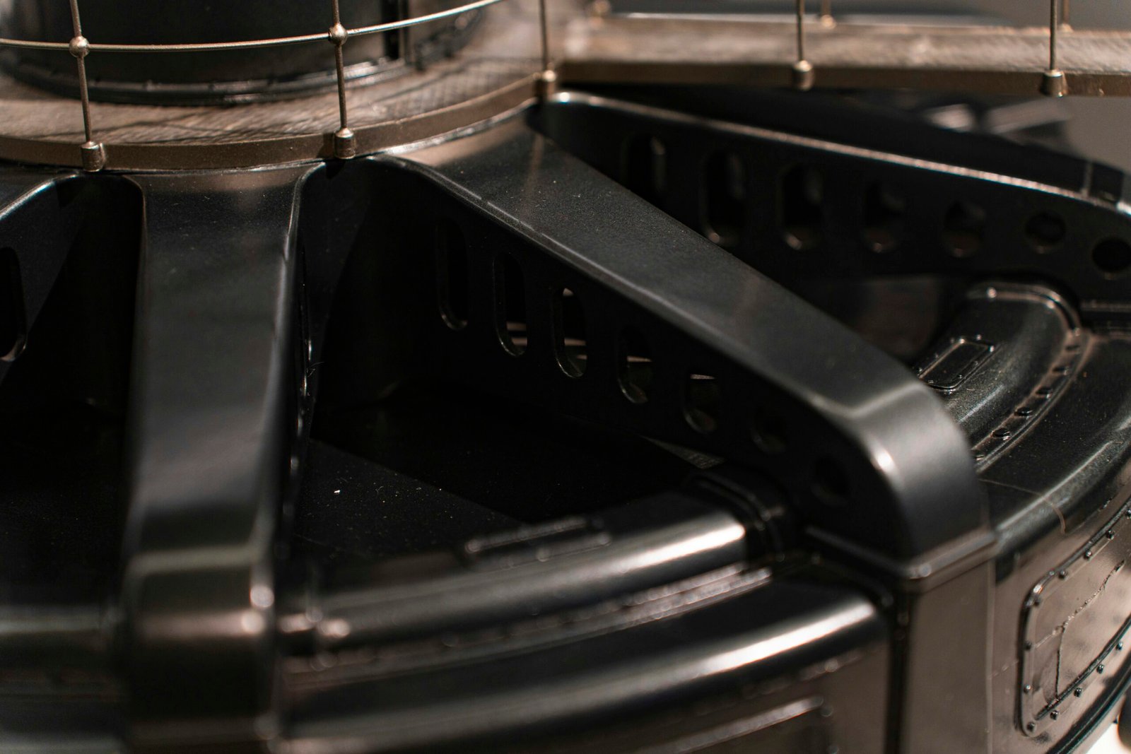 Close-up of a black, modern-looking device.