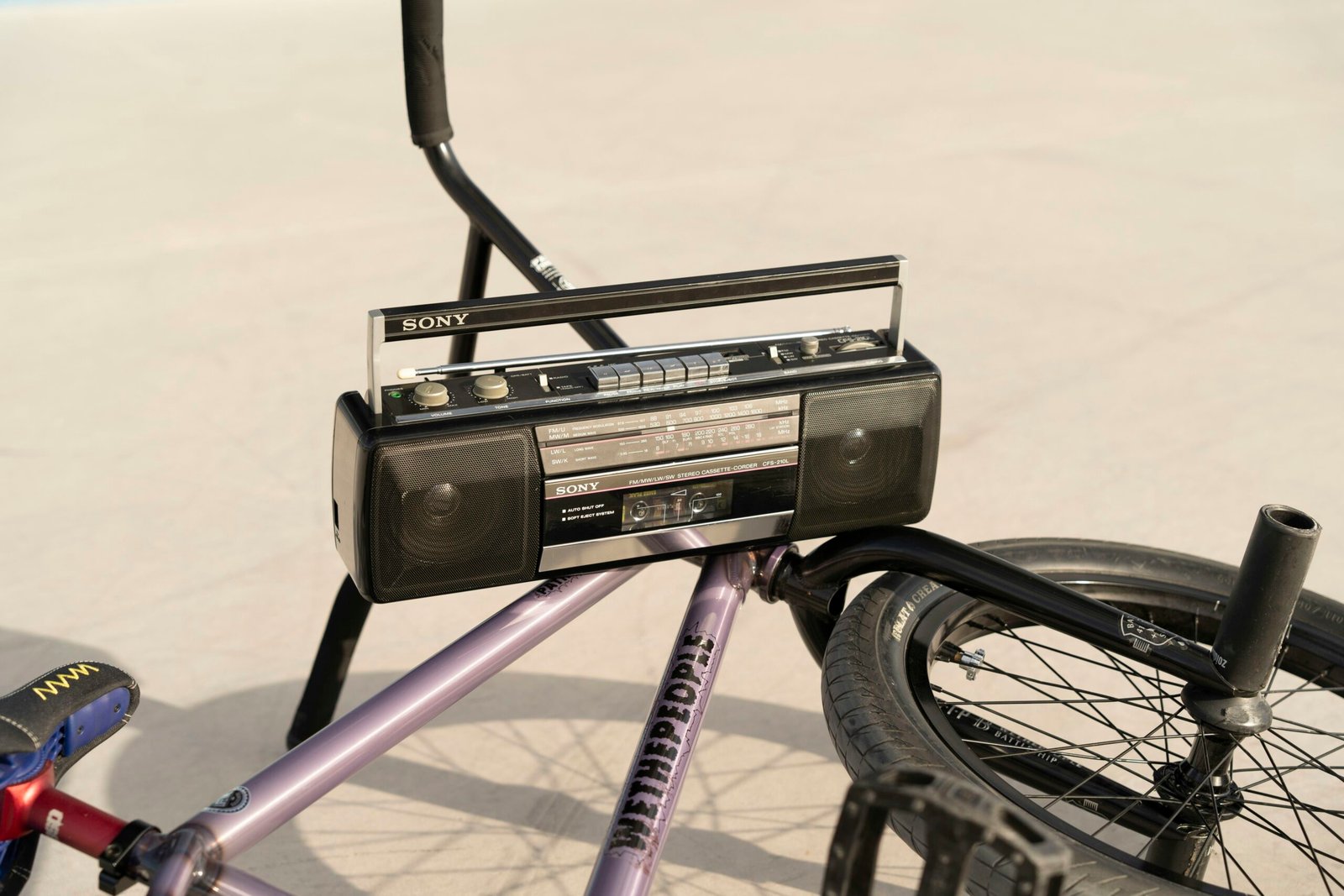 Boombox on a bicycle