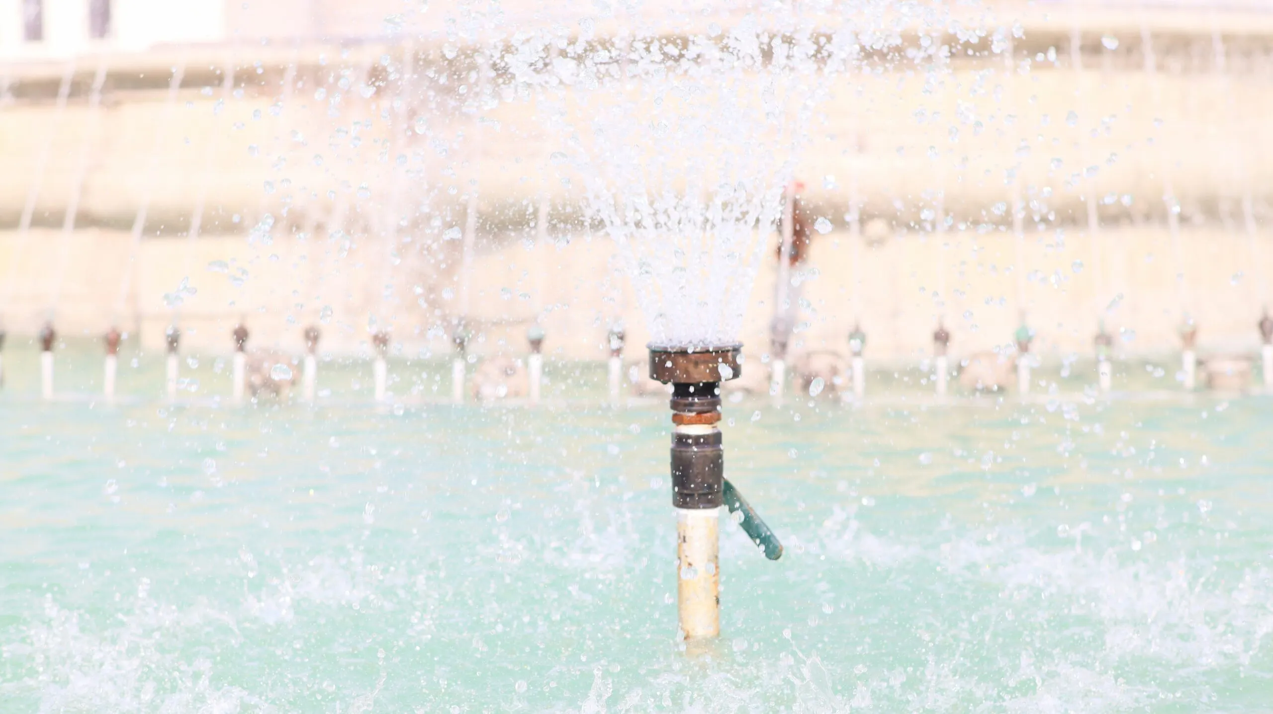 water fountain on green grass field during daytime
