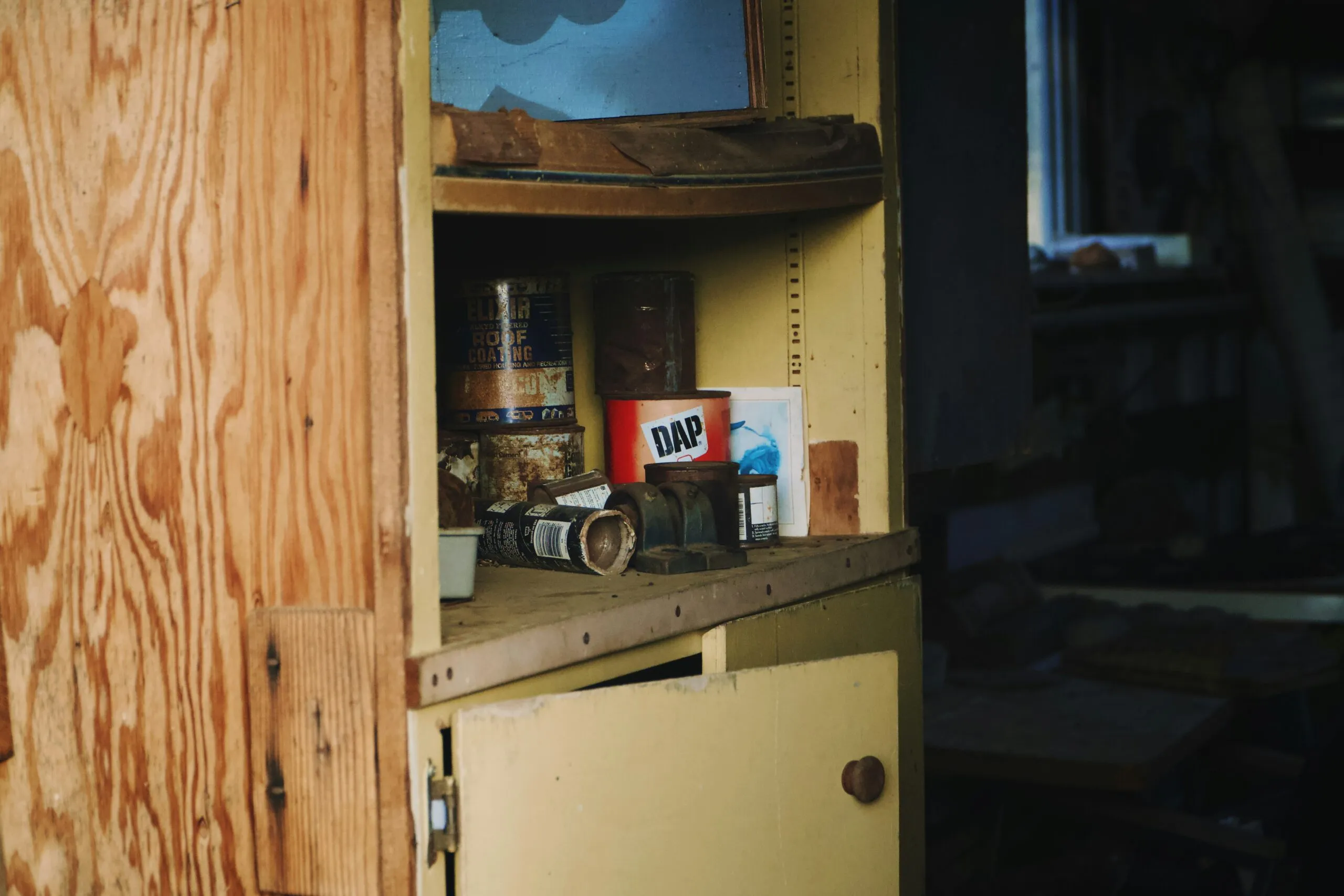 A cabinet with a television on top of it