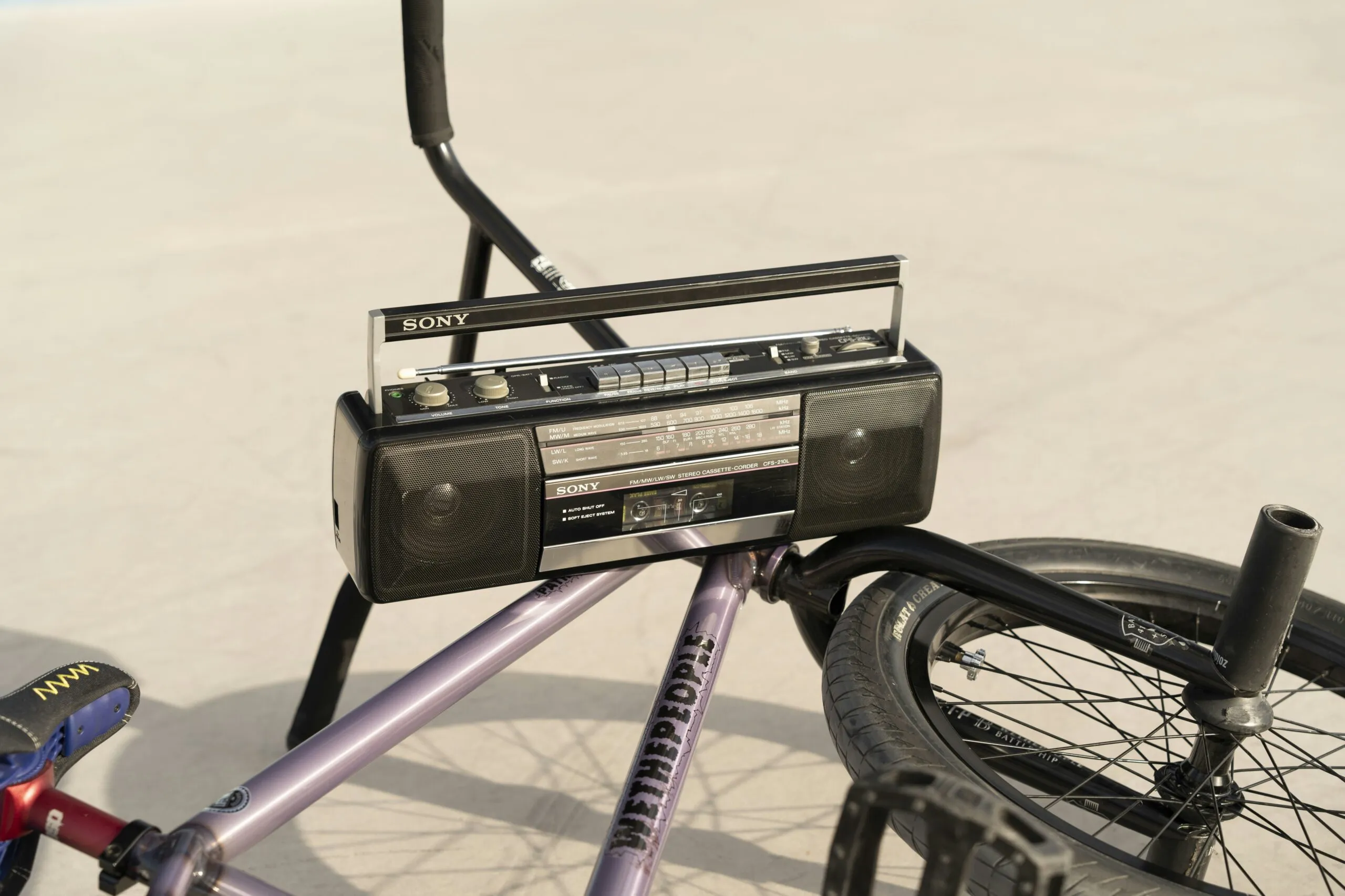 Boombox on a bicycle