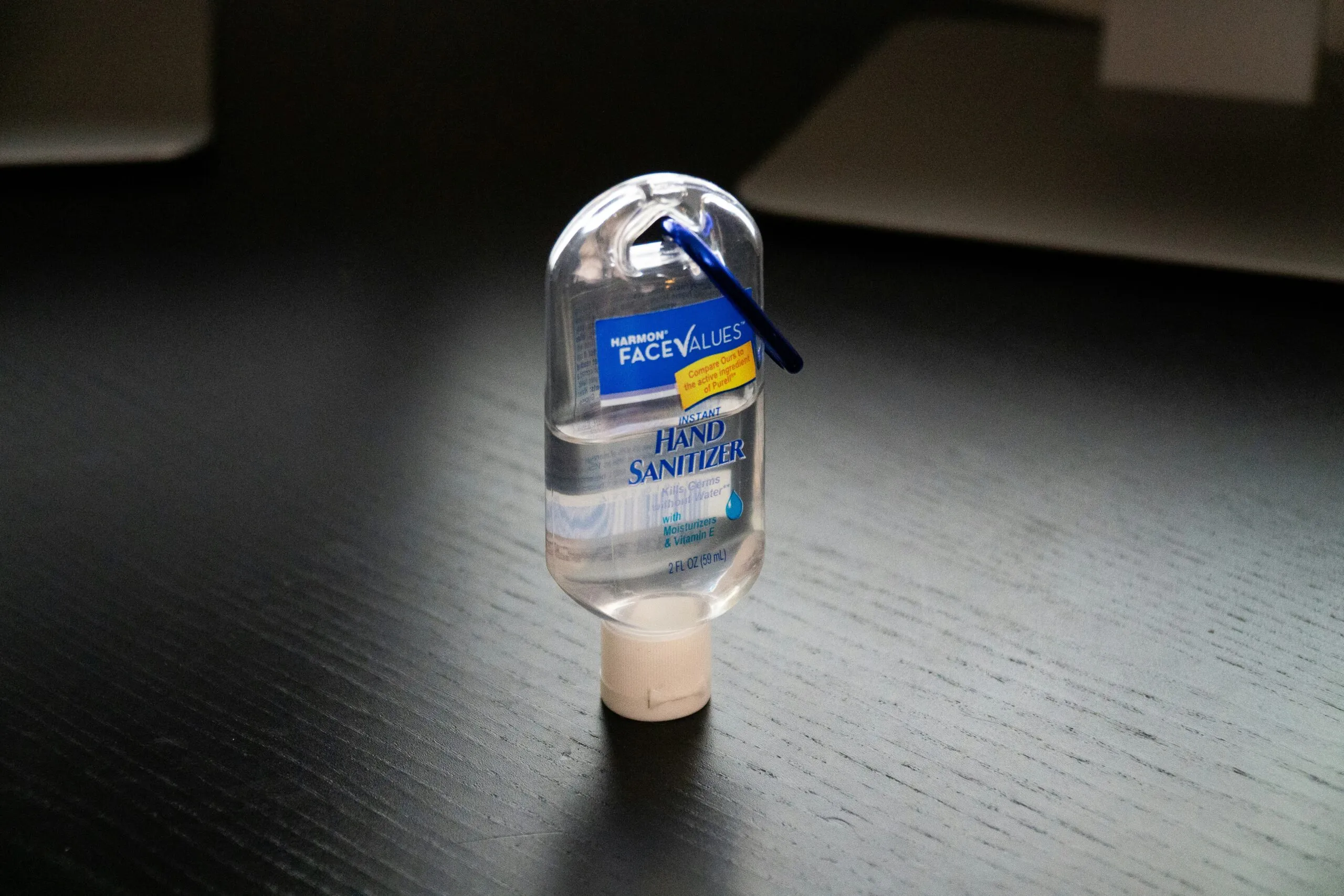 a bottle of mouthwash sitting on a table