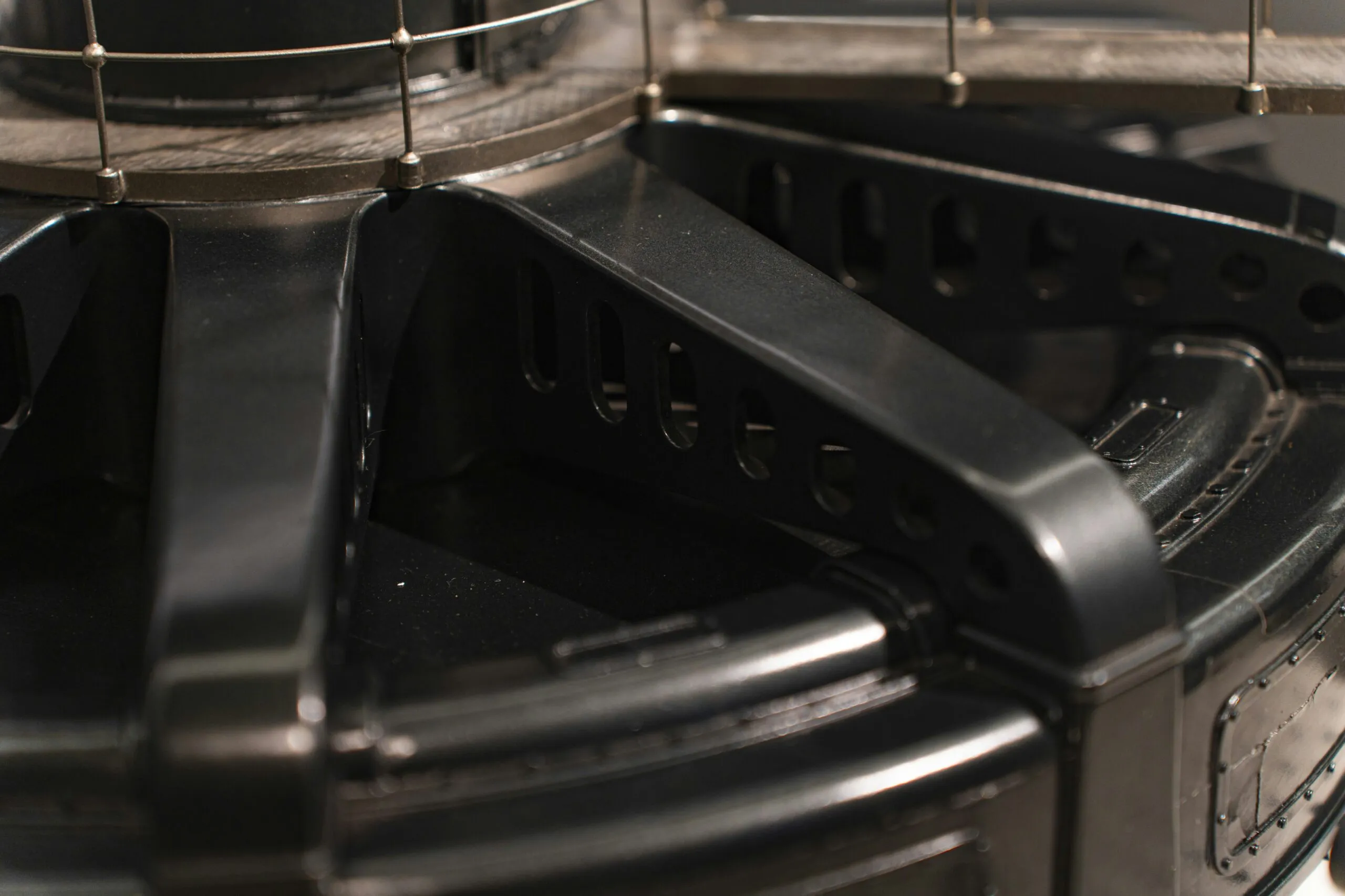 Close-up of a black, modern-looking device.