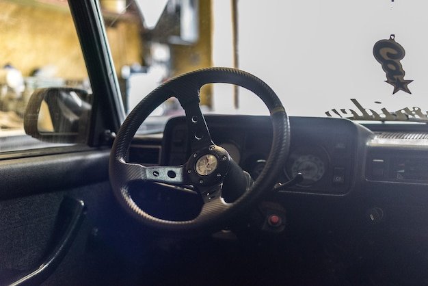 Interior of vintage car