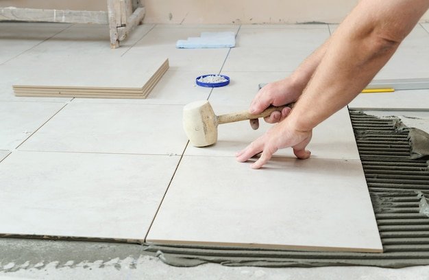 Laying Ceramic Tiles.