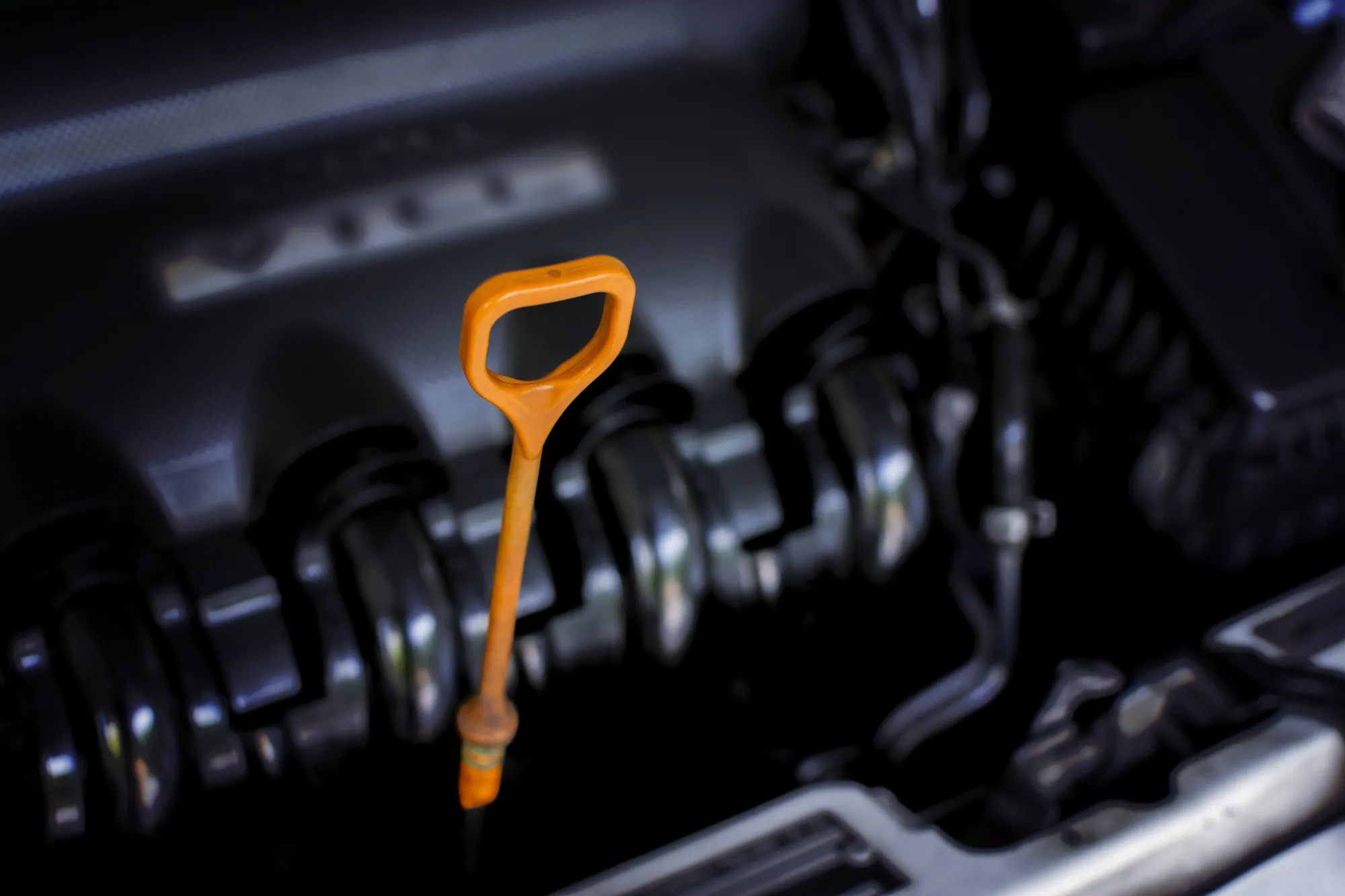 Oil level gauge with orange color for Checking engine oil level