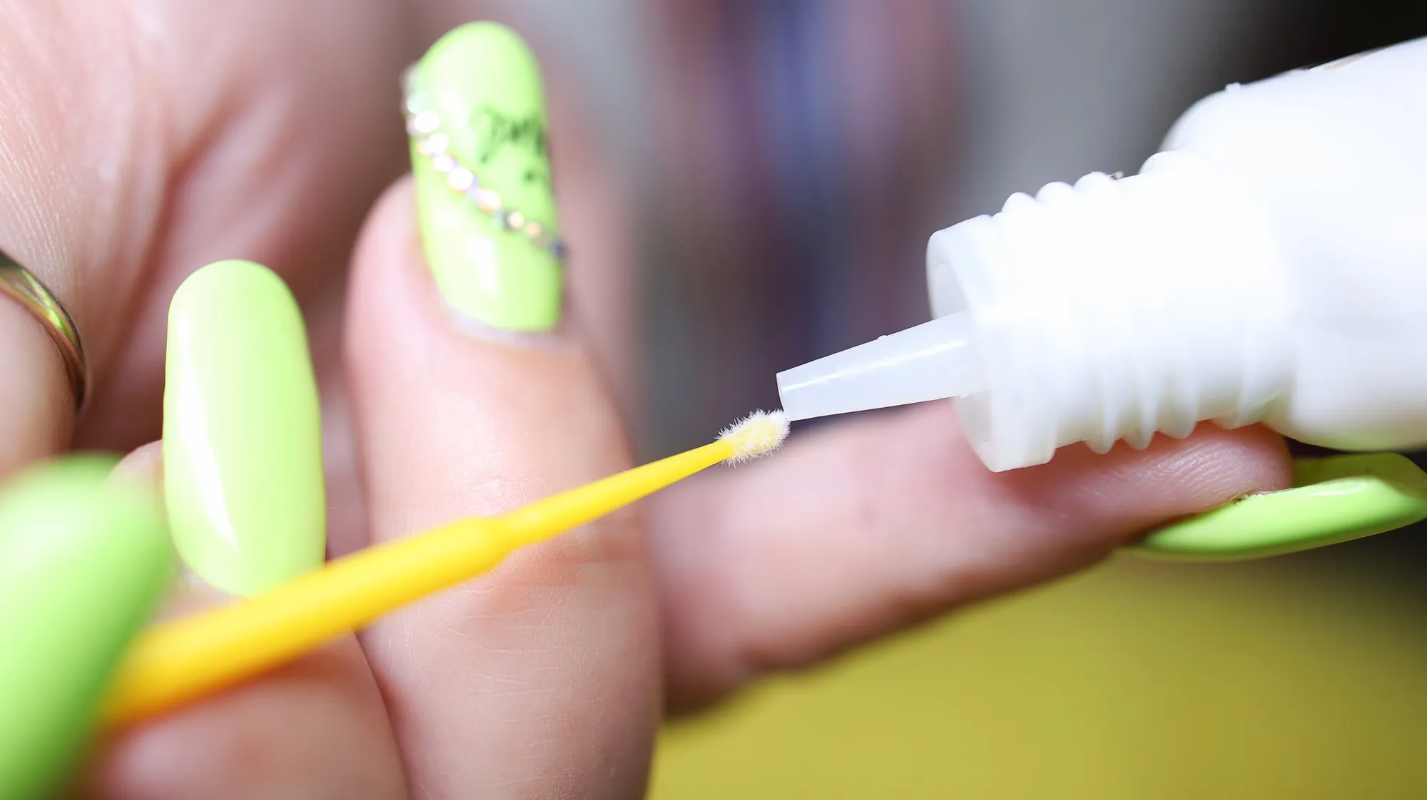 Preparation for the procedure of eyelash extension application of means for removing and cleaning eyelashes on micro-brushes