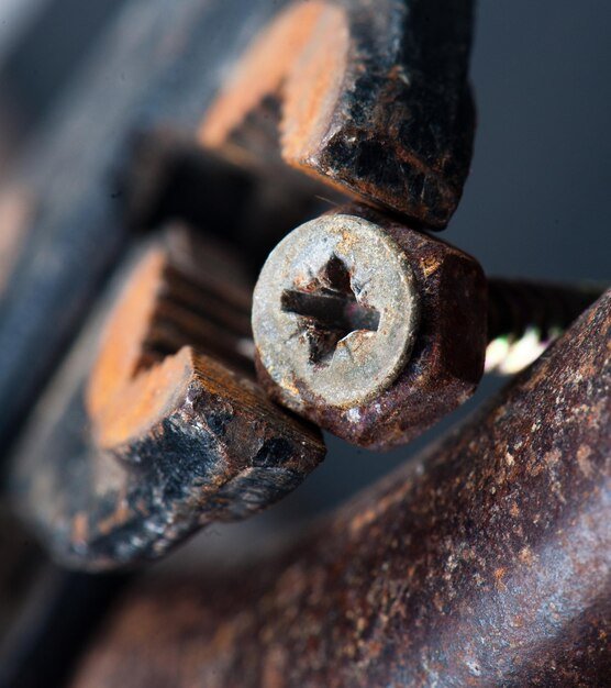 Rusty screw and bolt