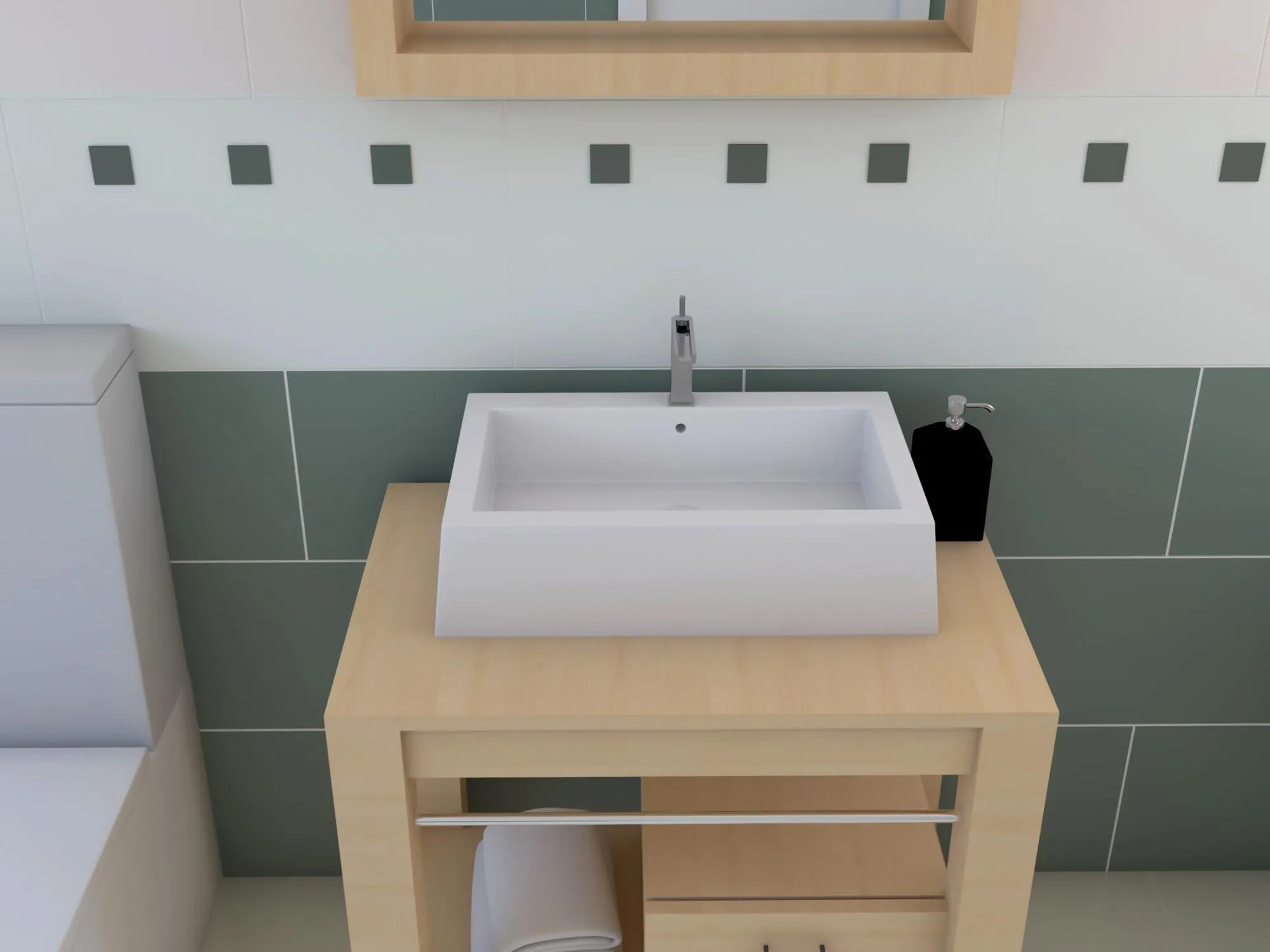 unique modern bathroom interior design 3d rendering inspiration