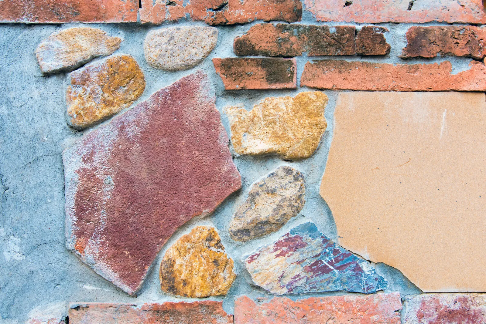 Background of brick and stone