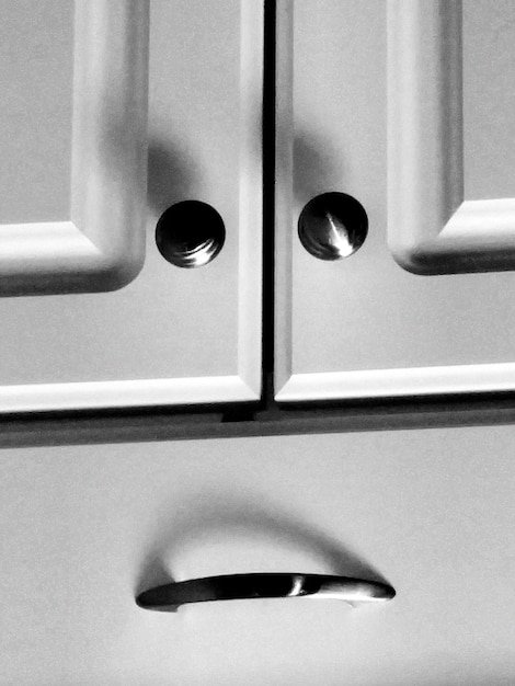 Close-up of drawer and cabinet