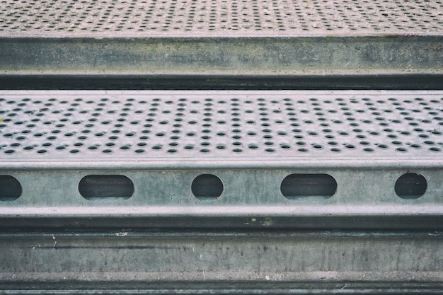 Close-up of metallic steps