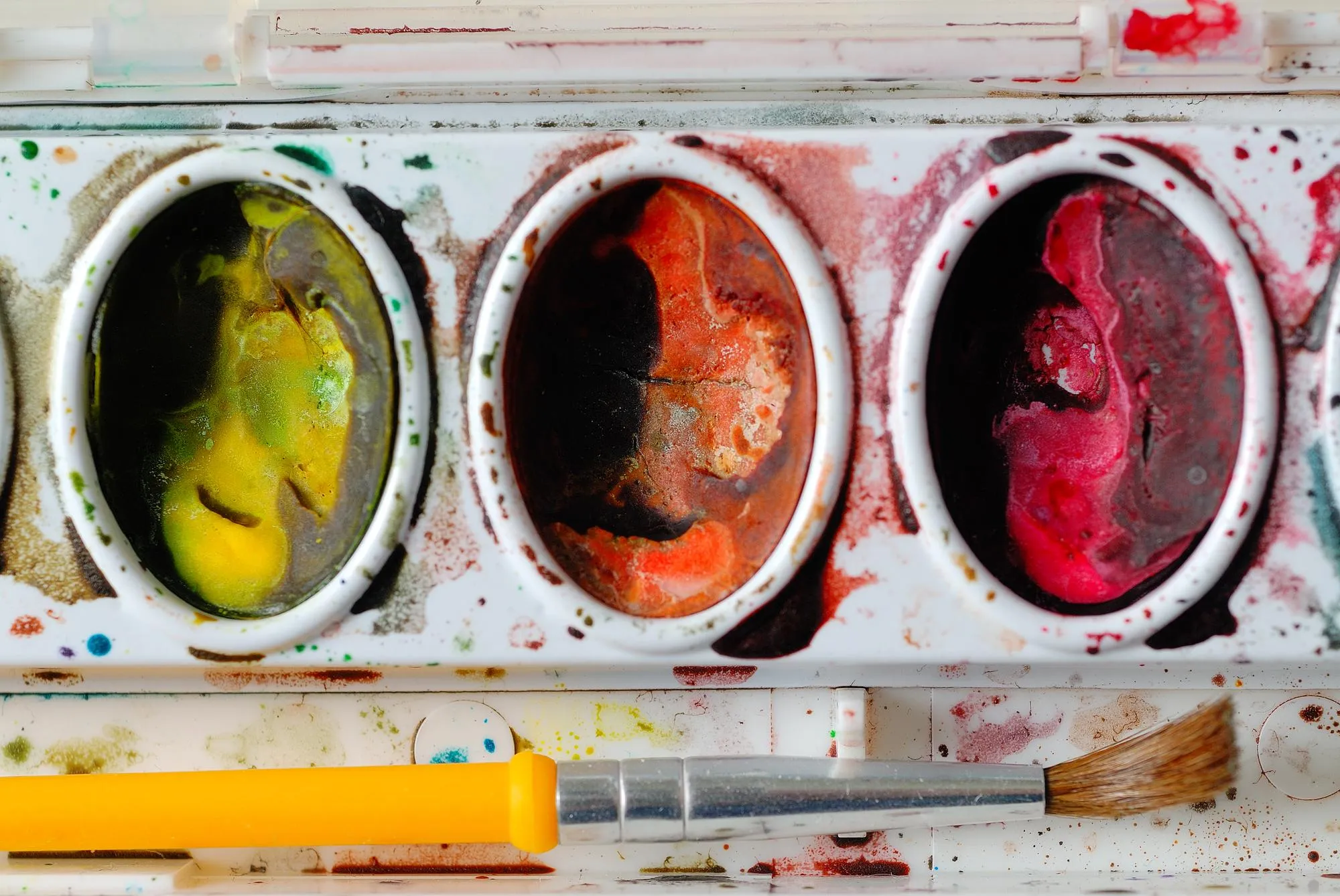 Close up of watercolor paint