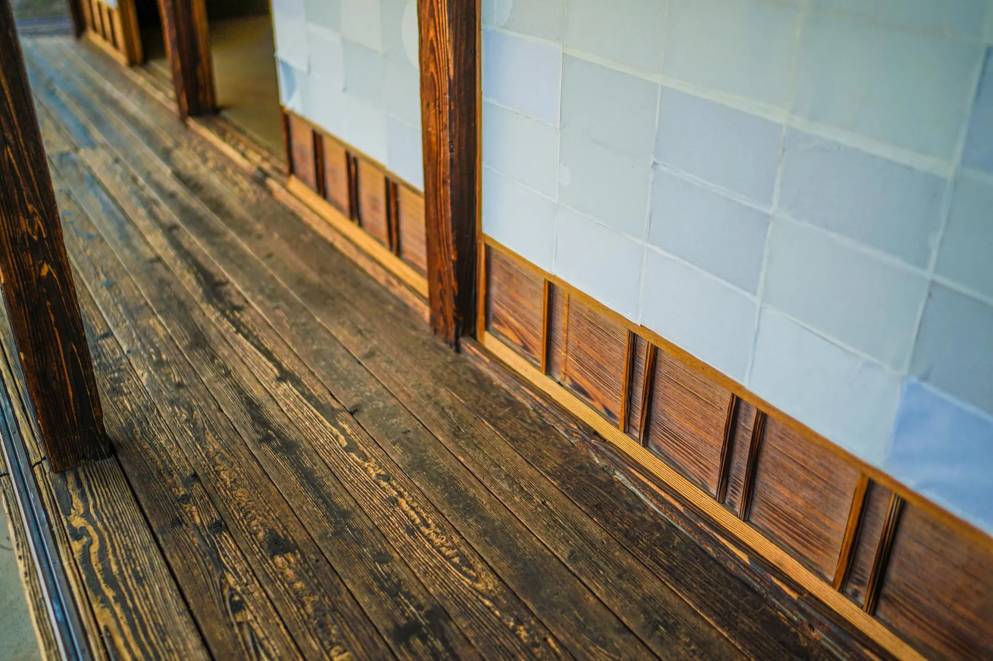 Close-up of wooden table