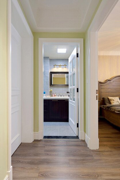 Elegant Hallway to Bathroom and Bedroom