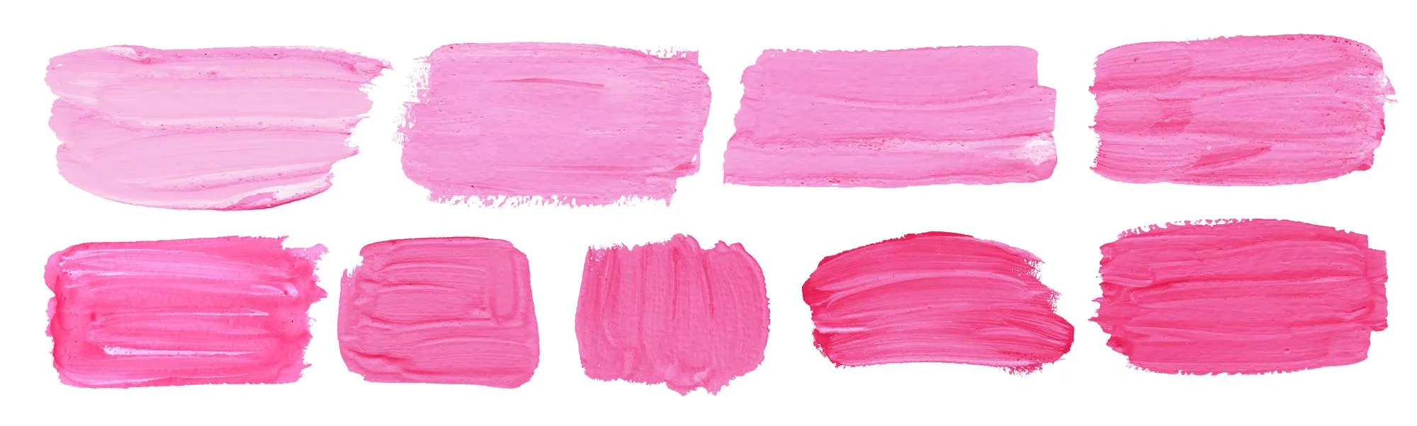 Gouache and acrylic pink banners