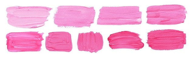 Gouache and acrylic pink banners