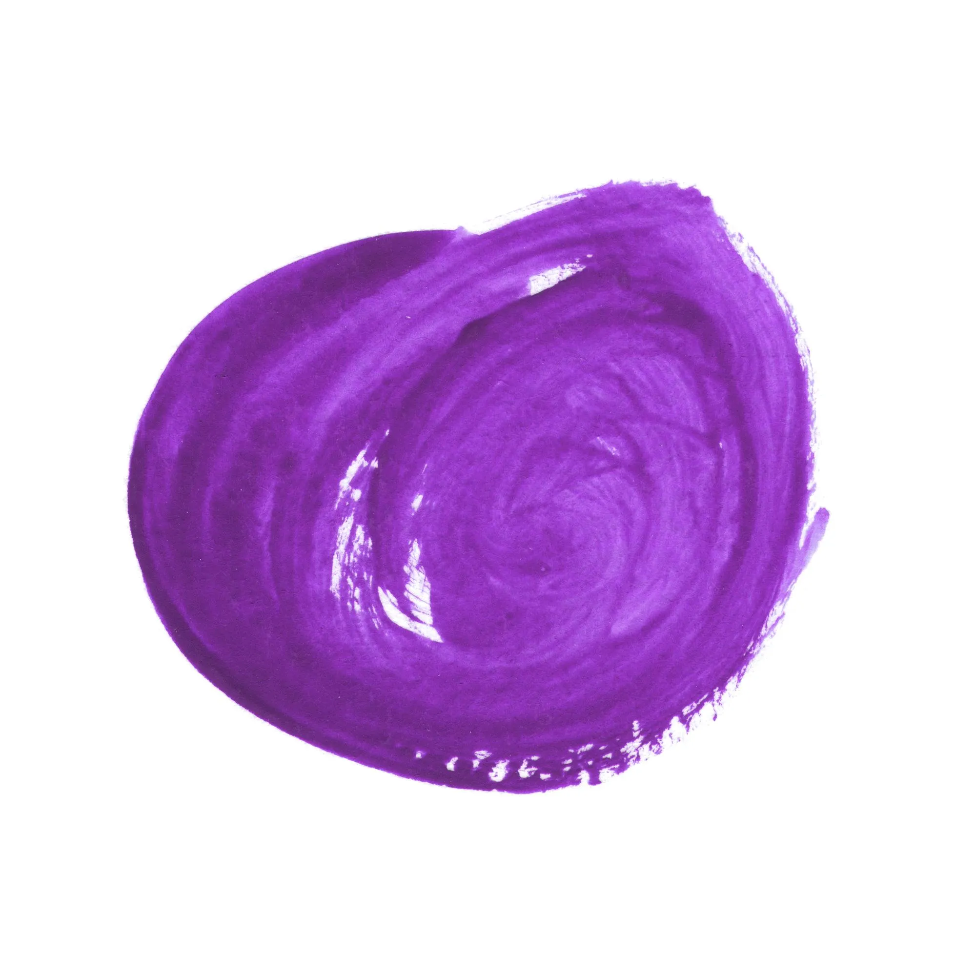 Purple acrylic brush stroke in a round shape