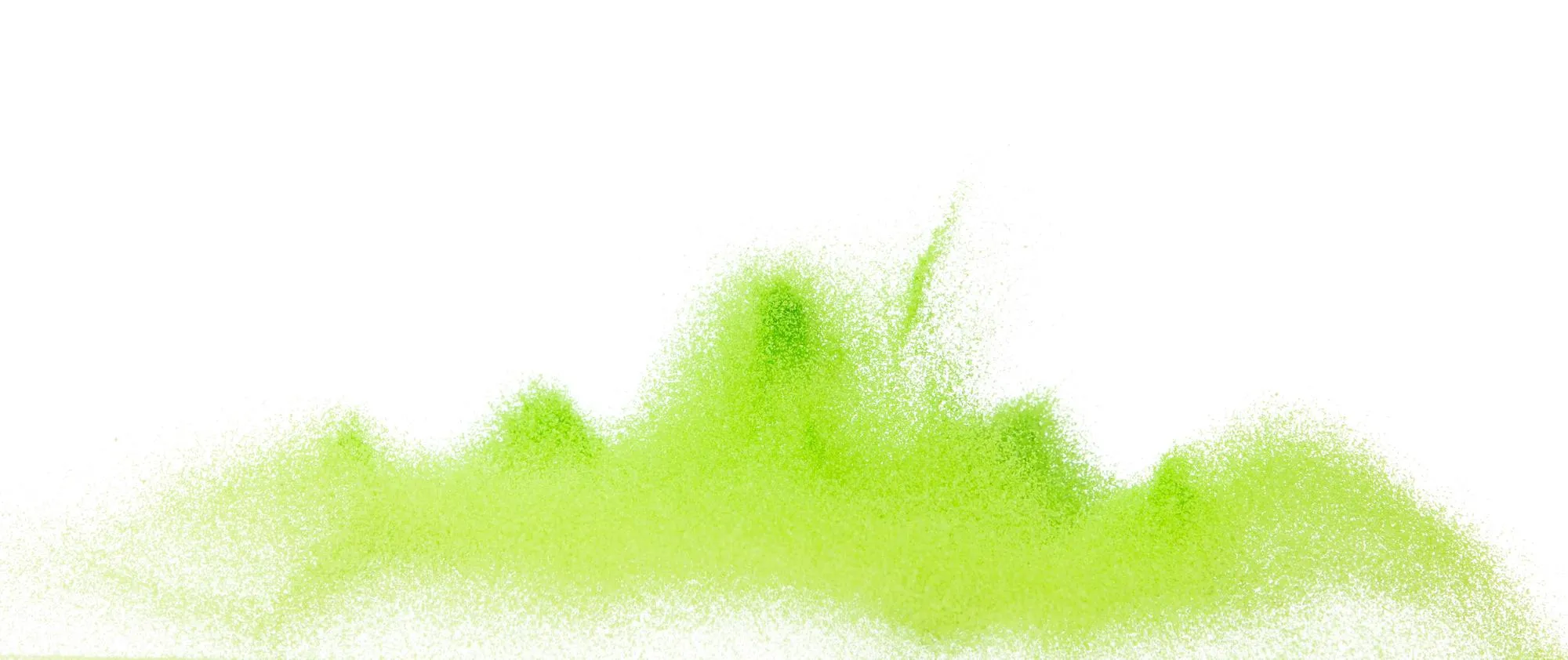 Small size green Sand flying explosion vegetable sands grain wave explode Abstract cloud fly