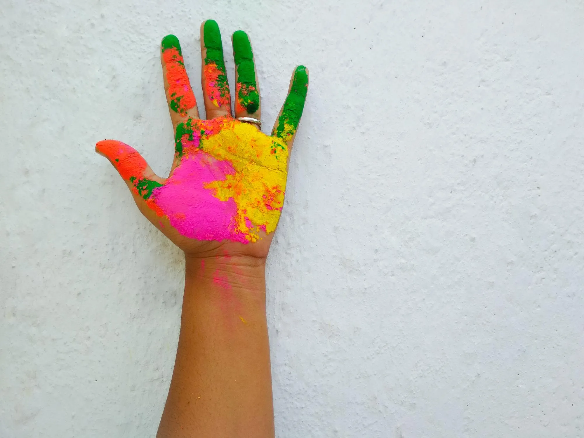 Close-up of hand painted multi colored
