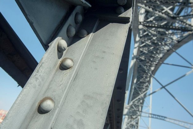 Low angle view of grid structure against clear sky
