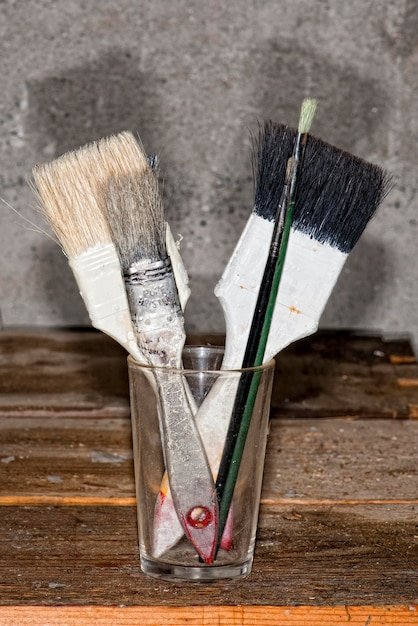 Old used paint brush