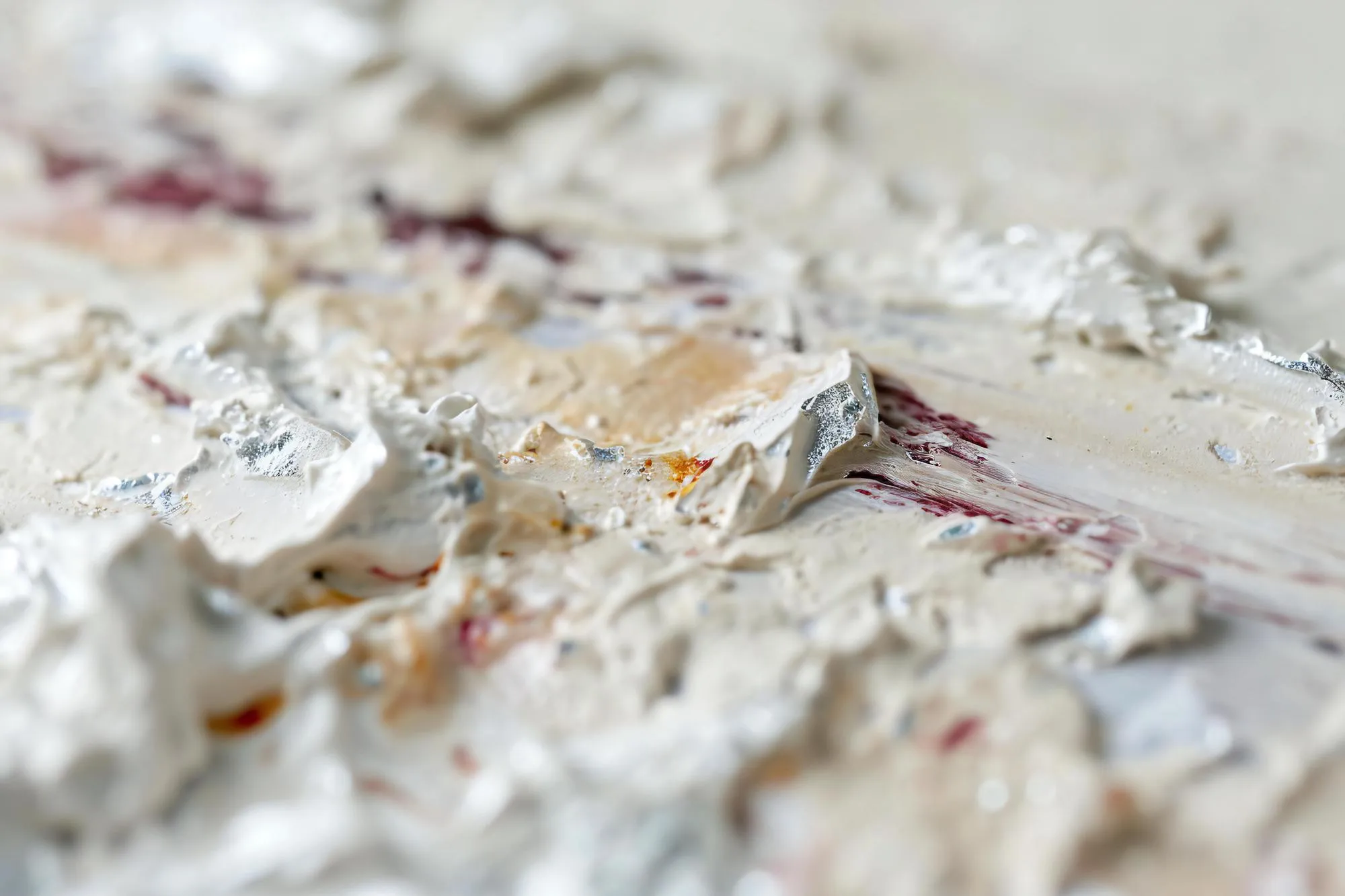 Close up of white paint on a wall Abstract background and texture