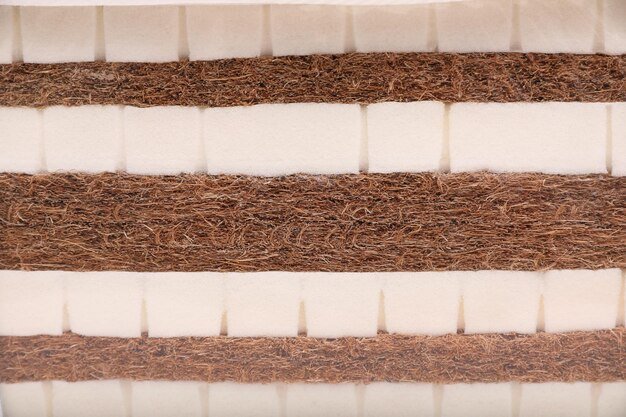 Sample of modern orthopedic mattress as background closeup