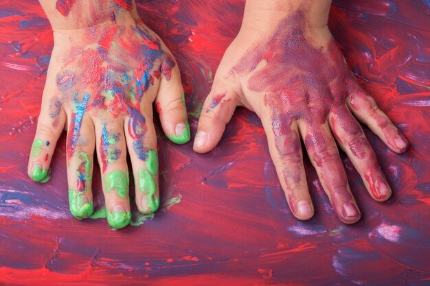 Child Painted Hands