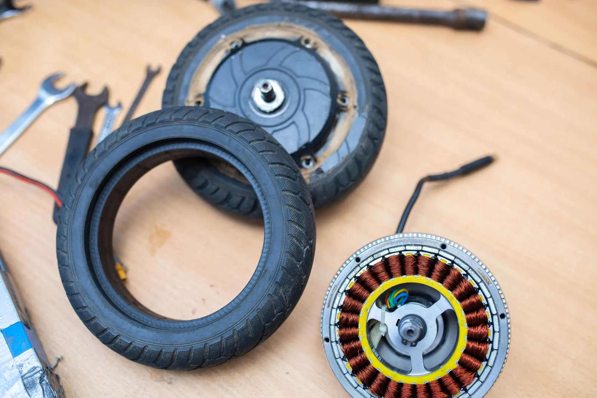 electric scooter repair service replacement of wheel tires and electric motor