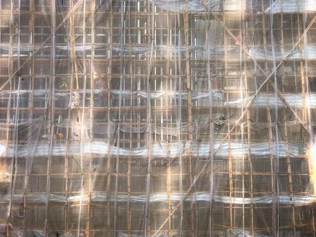 Full frame shot of scaffolding on building