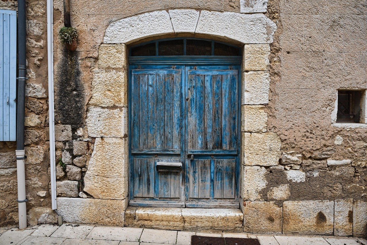 door, entry, facade, street, blue, stone, rustic, door, door, door, door, door, street, street