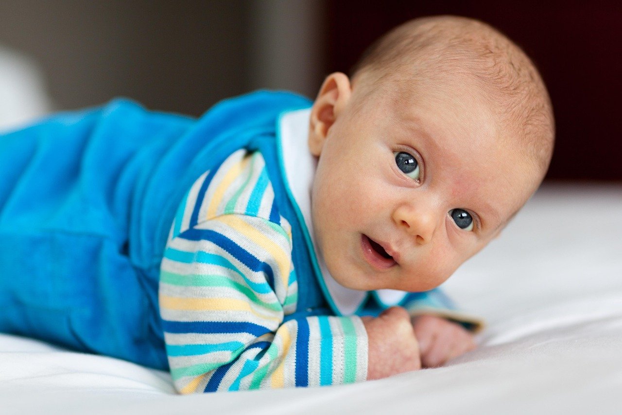 adorable, arms, baby, belly, blue, boy, child, cute, eyes, happy, infant, kid, look, lying, person, tummy, baby, baby, baby, baby, baby, tummy